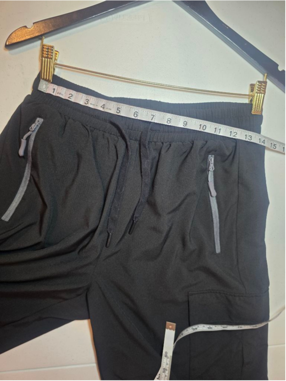 Farungs Black Cargo Jogger Pants L Wide Leg Drawstring Stretch Utility - Picture 5 of 8